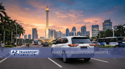 Rental mobil city tour Jakarta – A.Z Transportasi, Innova putih di depan Monas
