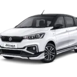 Suzuki All New Ertiga Hybrid putih dari AZ Rent Car untuk layanan sewa mobil dengan supir di Jakarta.